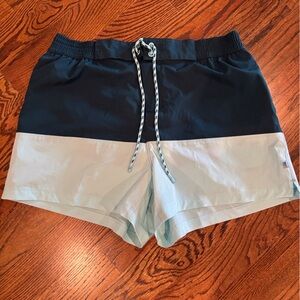 Two-Tone Dark Teal and Very Light green Swim Shorts